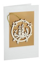 Branch with Candles<br> Wooden Ornament and Card